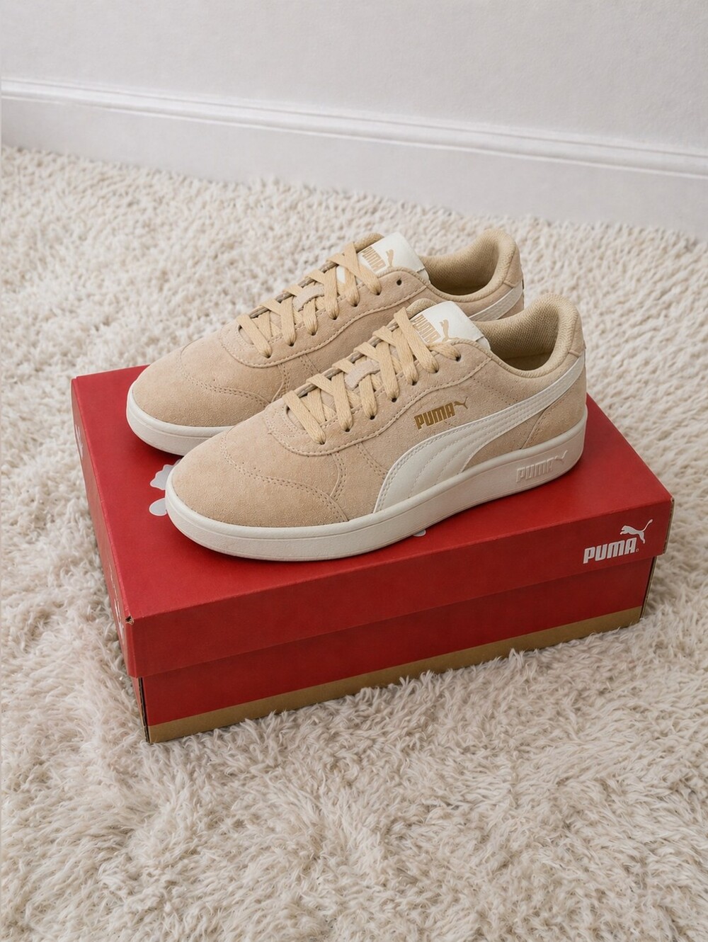 PUMA Men's Suede Classic Low-Top Sneakers in Beige